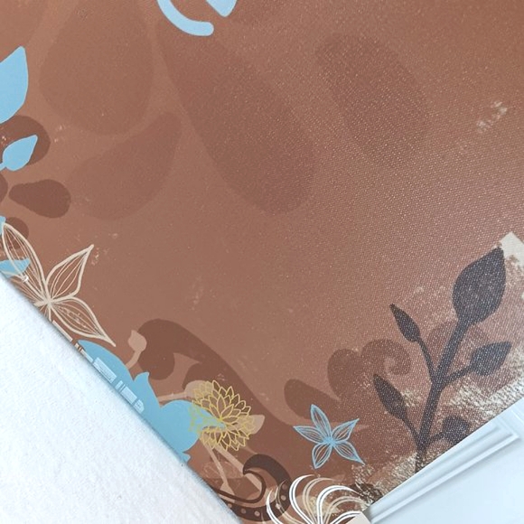 Wall Decor Canvas Art NWT Square Love Floral Graphic Brown Green Aqua - Picture 5 of 15